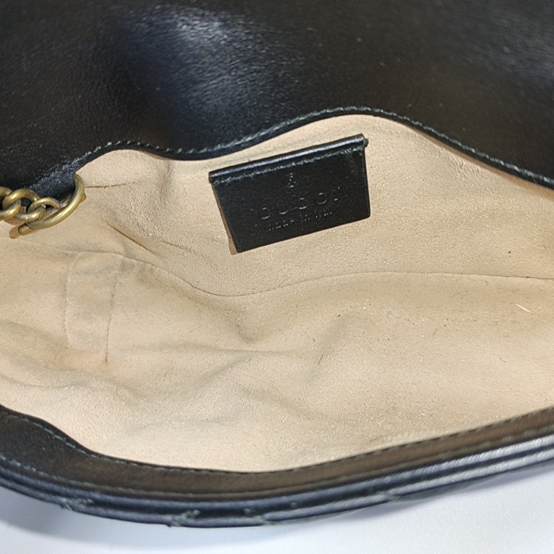 GG Marmont Mini Quilted Calfskin Black