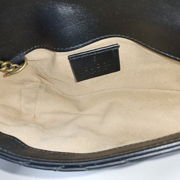 GG Marmont Mini Quilted Calfskin Black