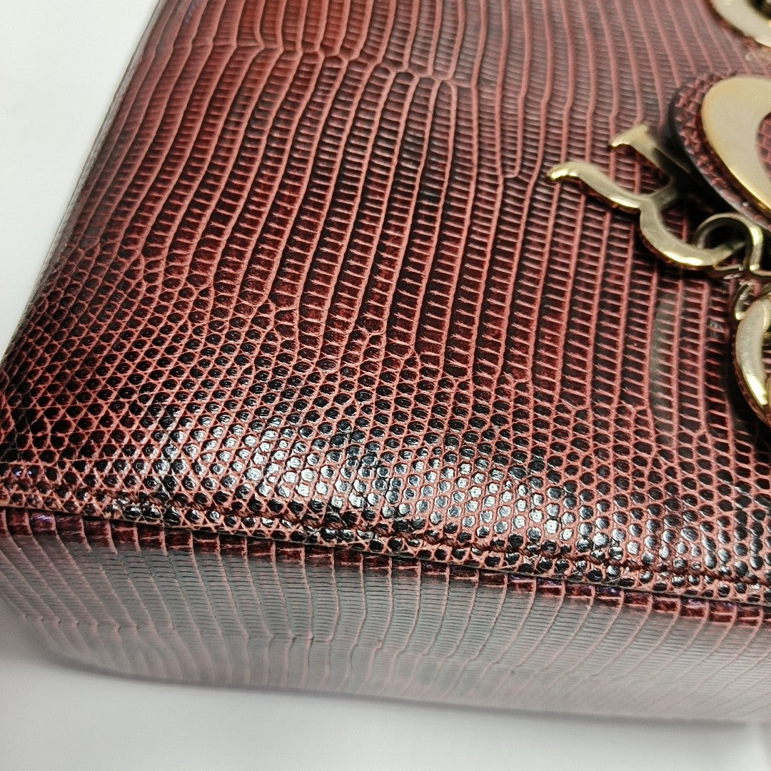 Lady Dior Mini Lizard Red