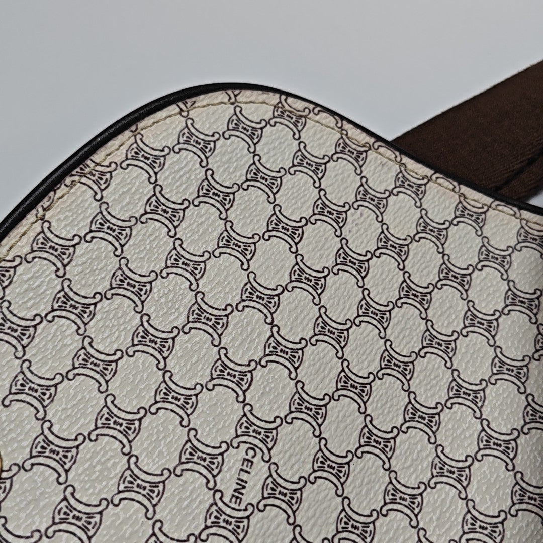 Coated Canvas Shoulder Bag White