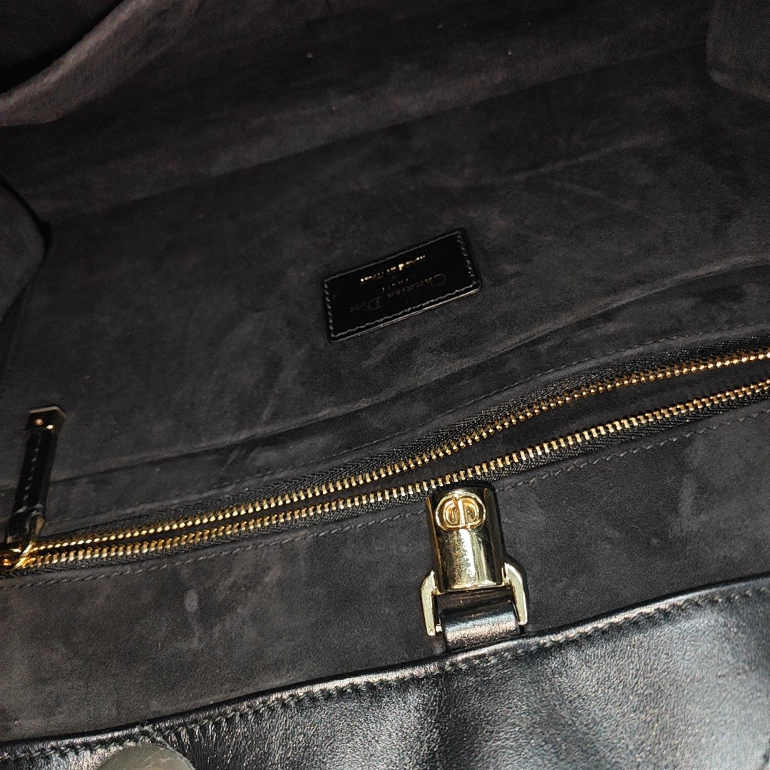 Cannage Calfskin Tote Bag Medium Black