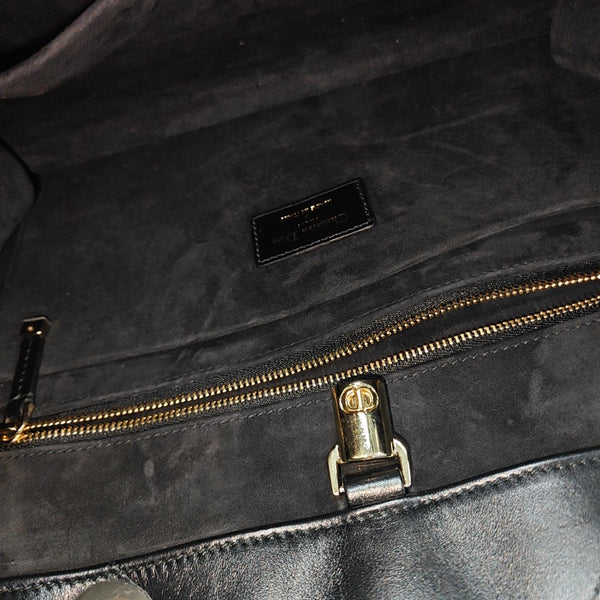Cannage Calfskin Tote Bag Medium Black