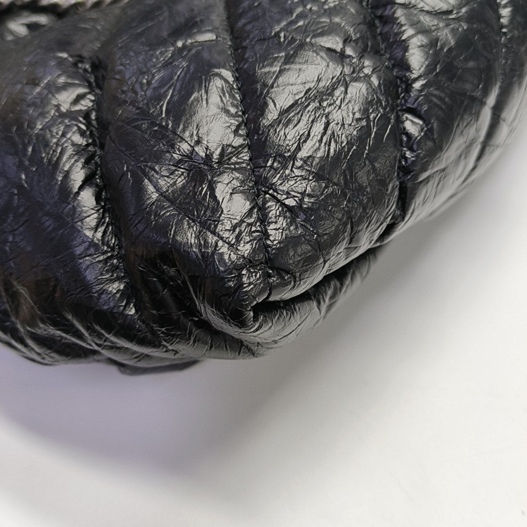 Crush Medium Quilted Calfskin Black