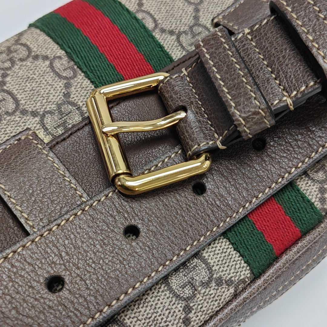 Ophidia Small Monogram Lona Revestida Beige