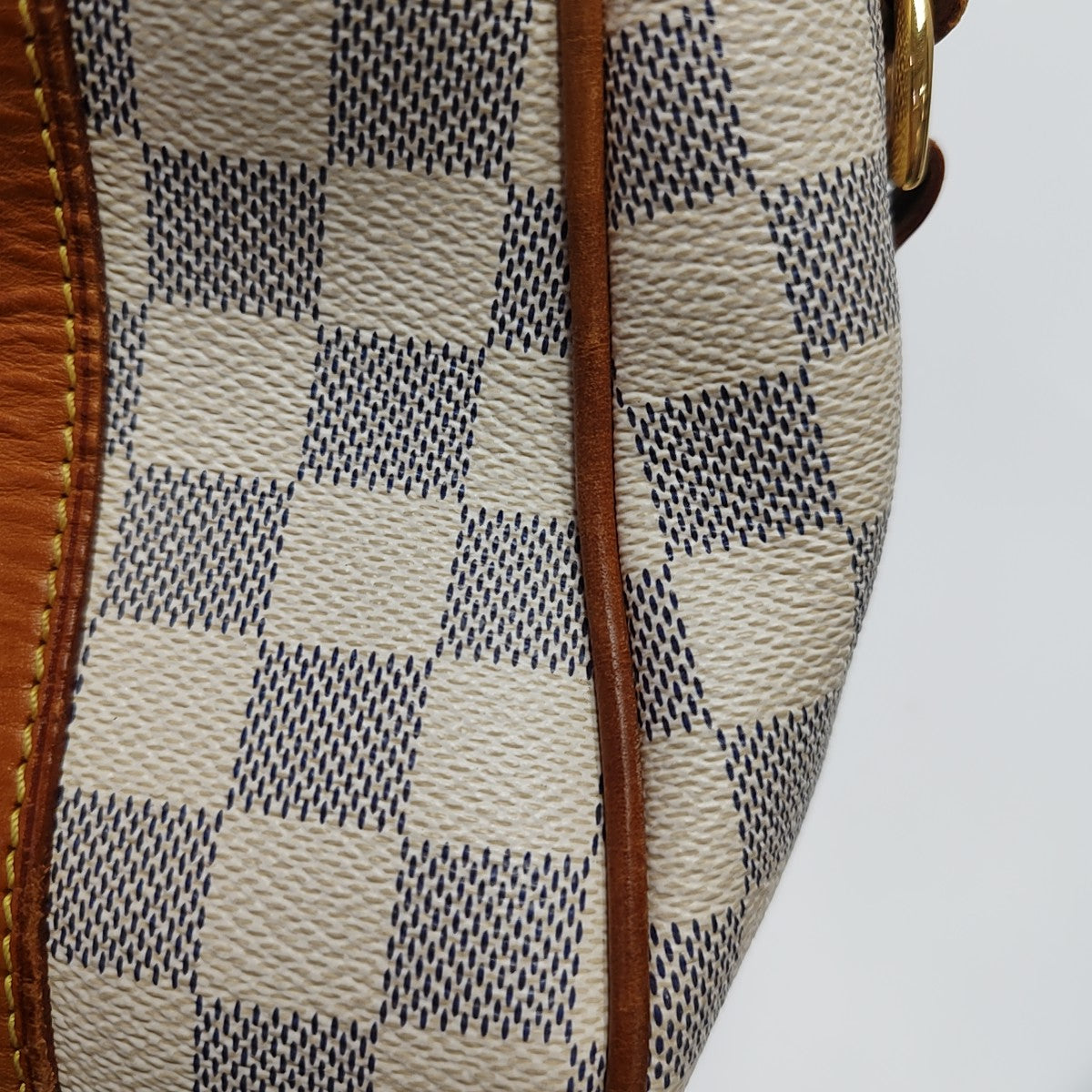 STRESA PM Damier Azur Coated Canvas White