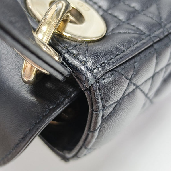 Lady Dior Mini Cannage Lambskin Black