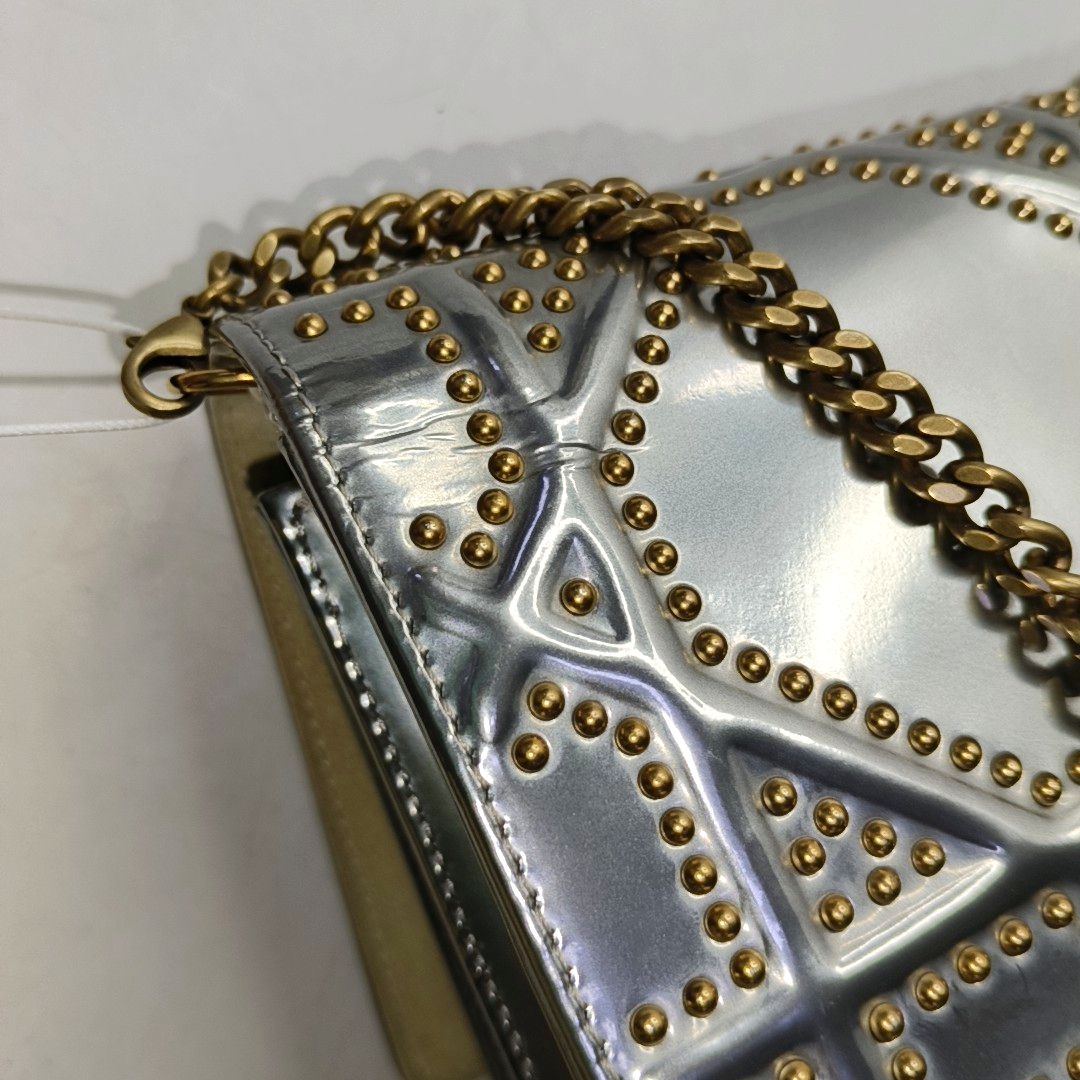 Authenticated pre-owned  Diorama Cannage Calfskin Silver - Crossbody Bag at Looply