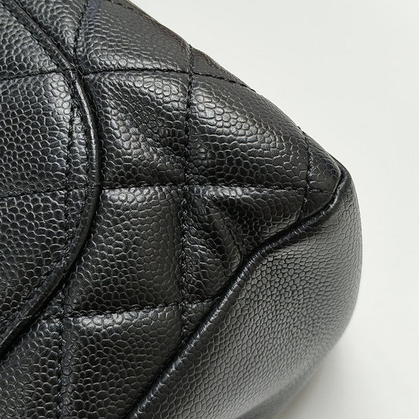 CHANEL GST Large Quilted Grained Calfskin Black