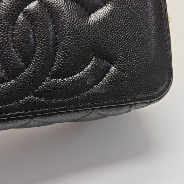VANITY CASE Small Quilted Grained Calfskin Black