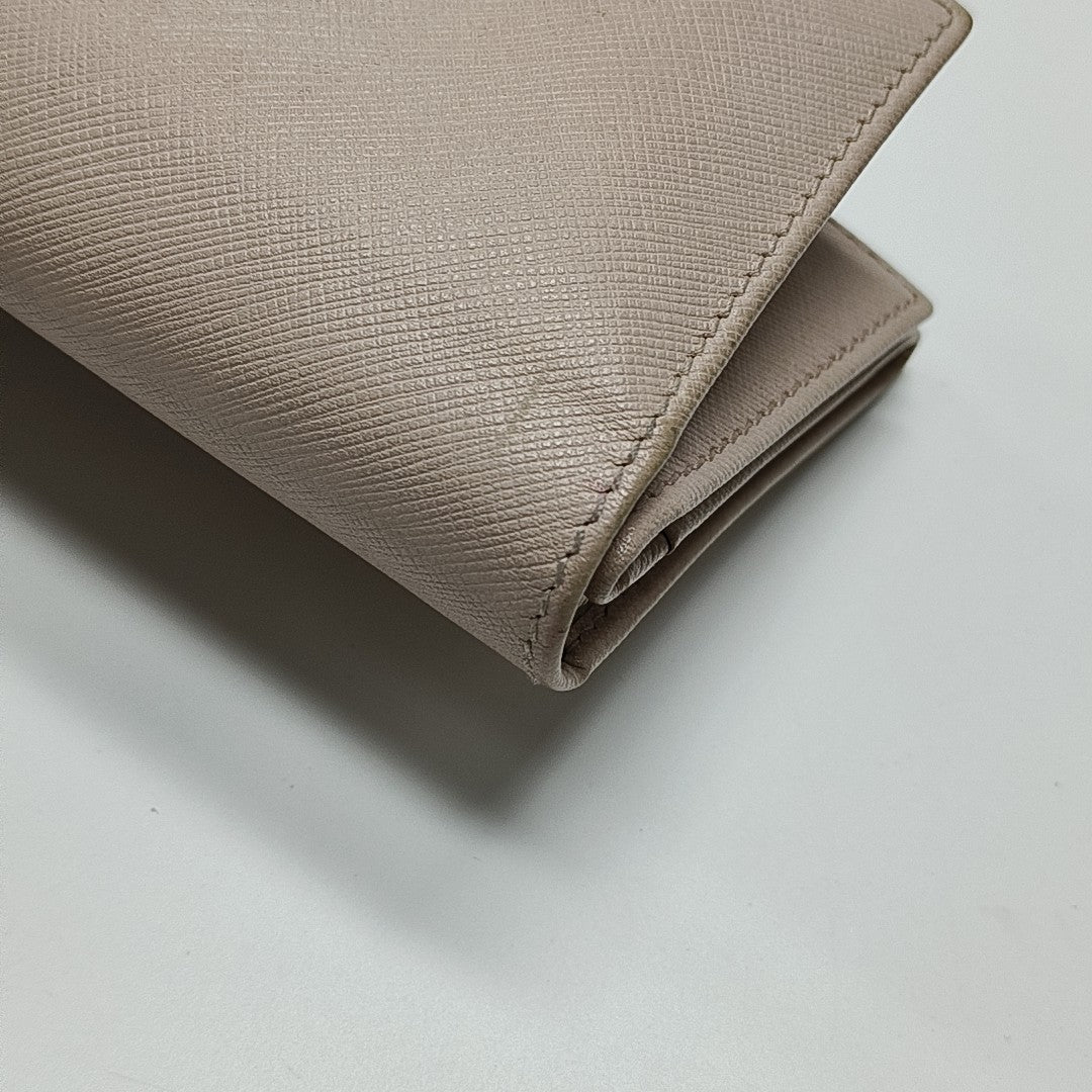 Gancini Calfskin Beige Wallet