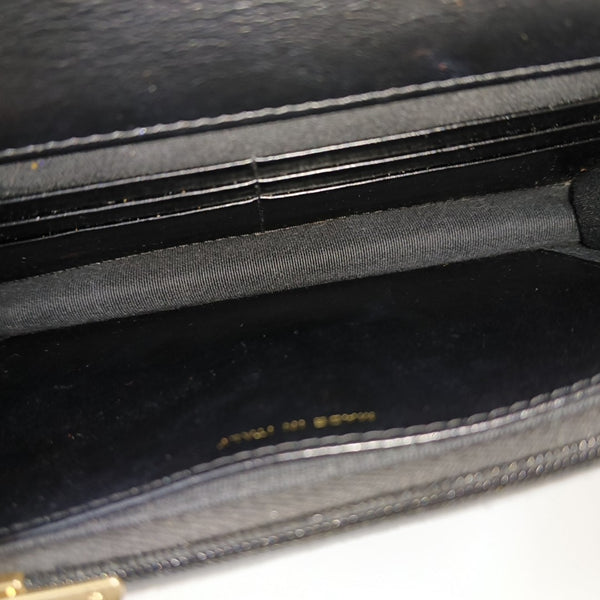 Quilted Grained Calfskin Shoulder Bag Black