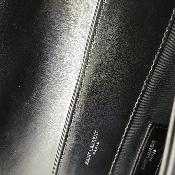 Chevron Calfskin Clutch Black