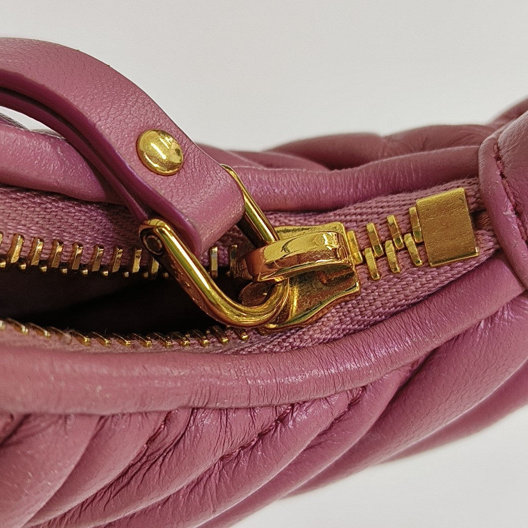 Wander Matelassé Small Quilted Lambskin Pink