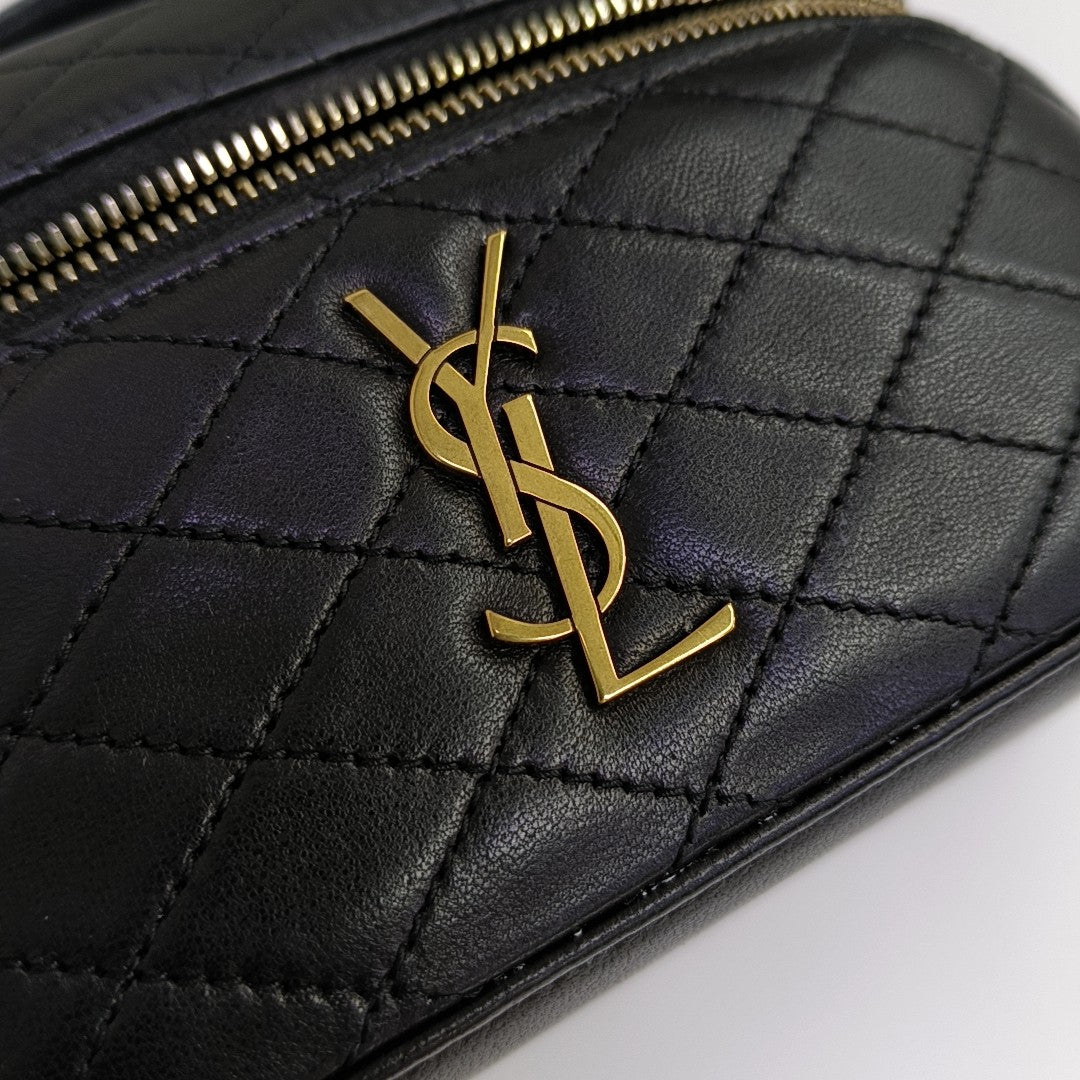 80'S VANITY Mini Quilted Lambskin Black