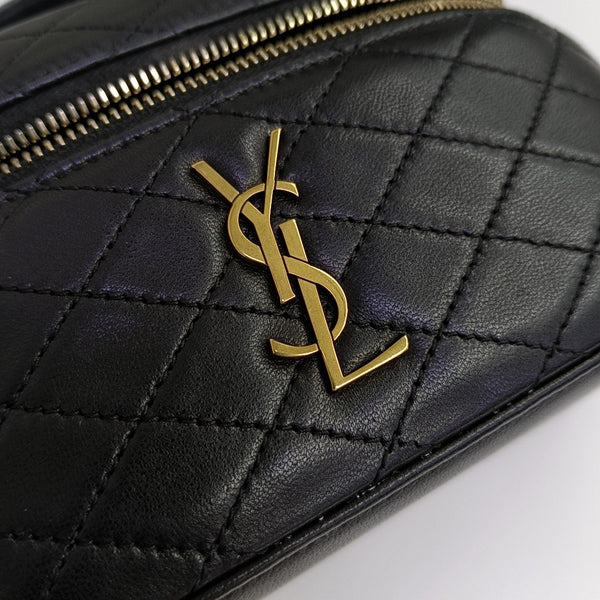 80'S VANITY Mini Quilted Lambskin Black