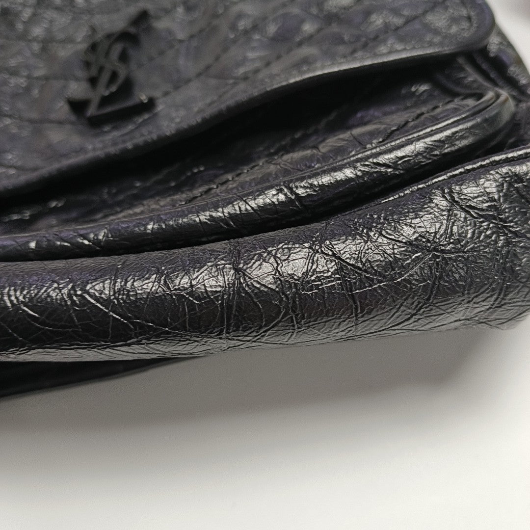 NIKI Medium Chevron Calfskin Black