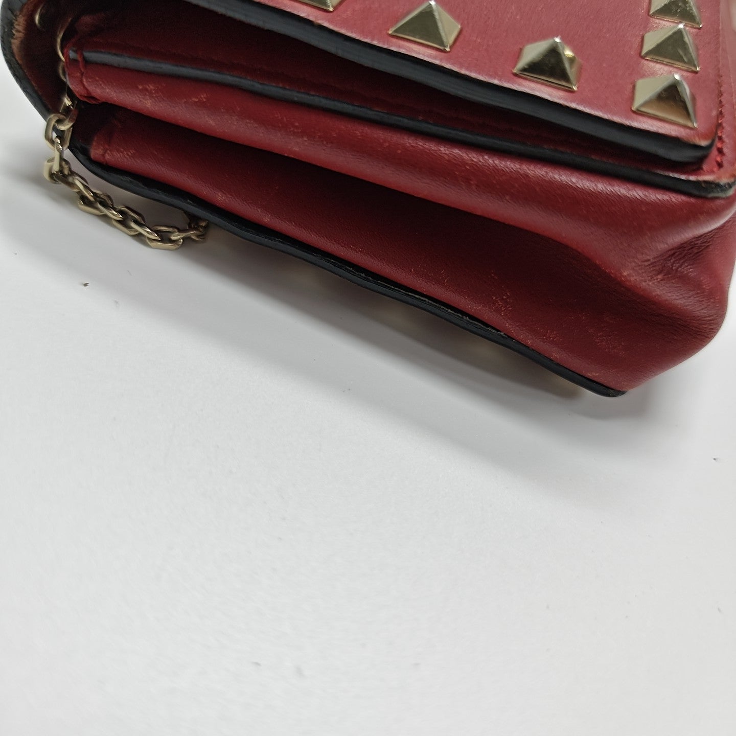 Rockstud Calfskin Red