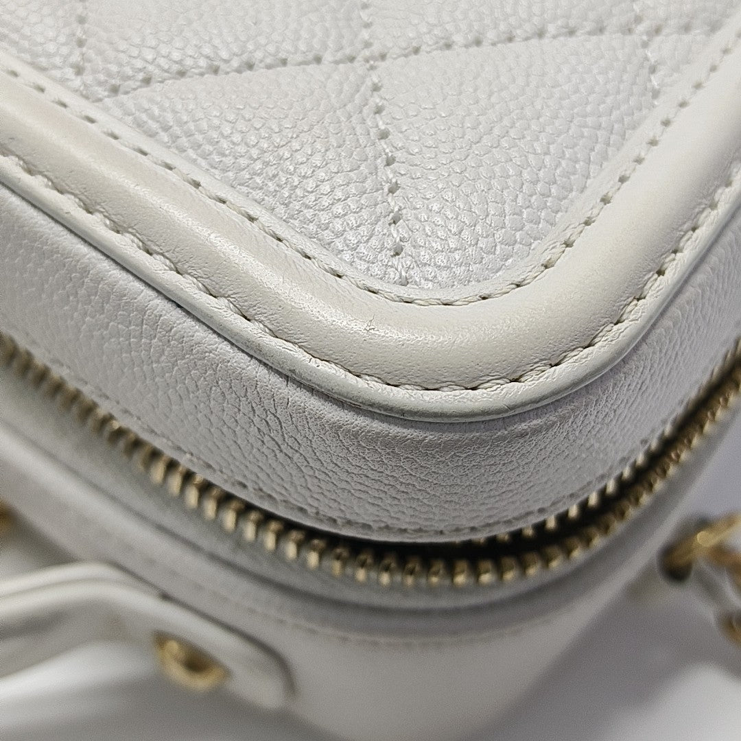 FILIGREE Small Quilted Grained Calfskin White