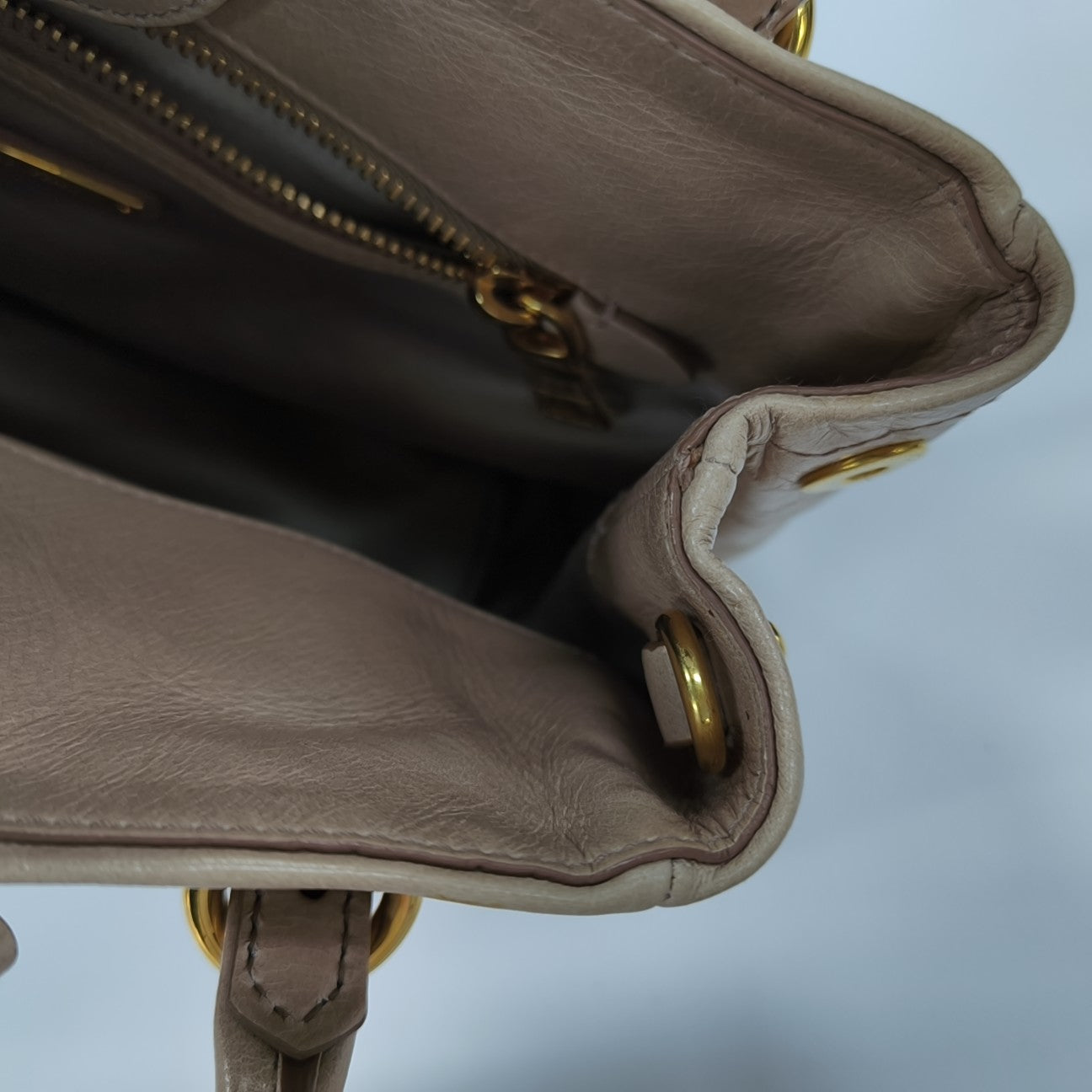 Calfskin Shoulder Bag Beige