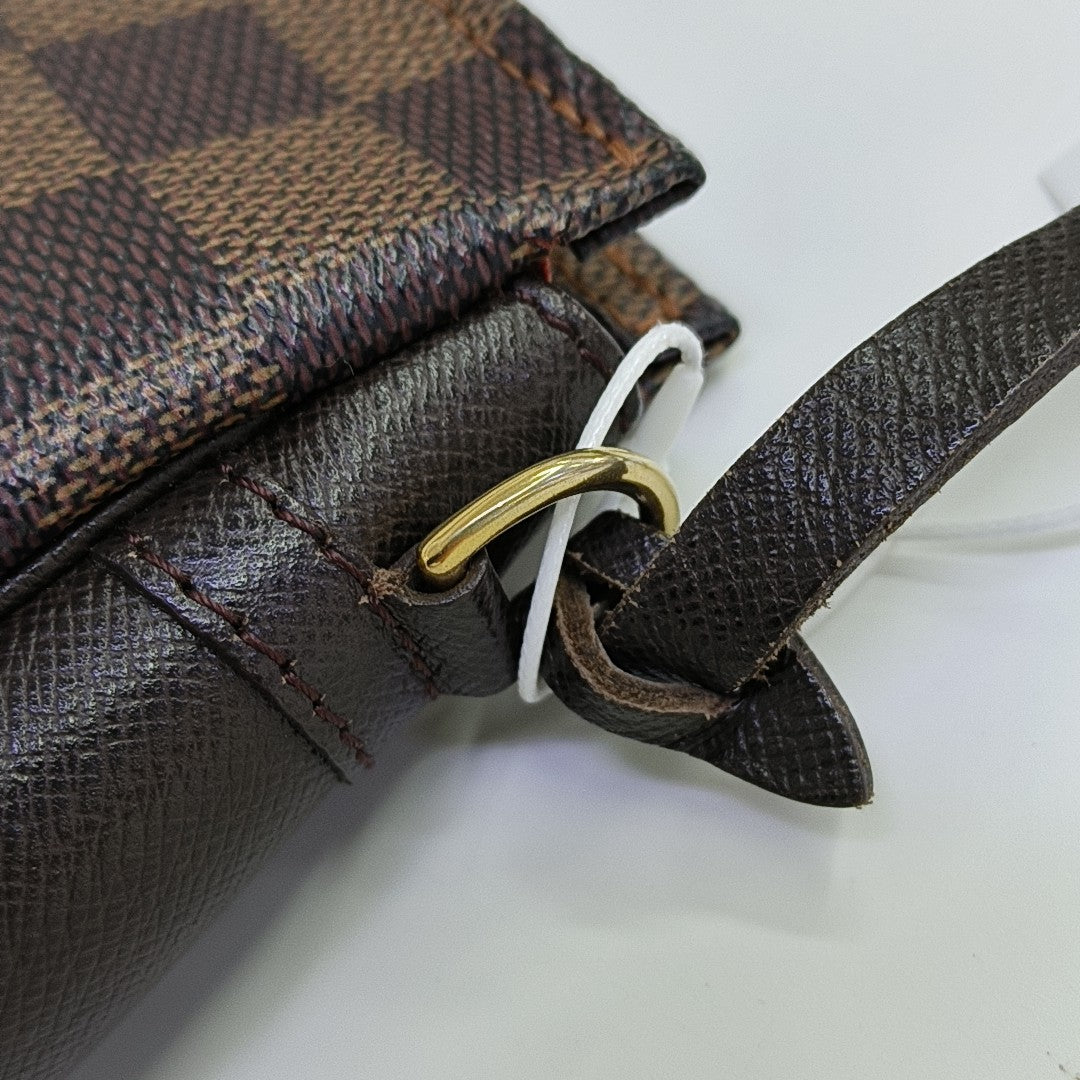 TROUSSE MAKE UP Damier Ebene Coated Canvas Brown