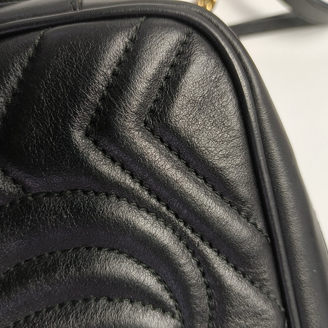 GG Marmont Mini Quilted Calfskin Black