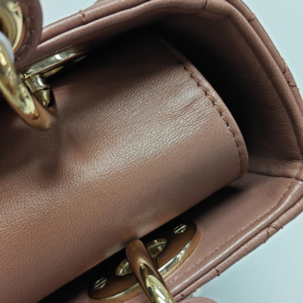 Lady Dior Small Cannage Lambskin Beige