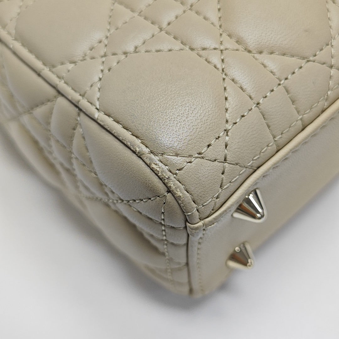 Lady Dior Small Cannage Lambskin Beige