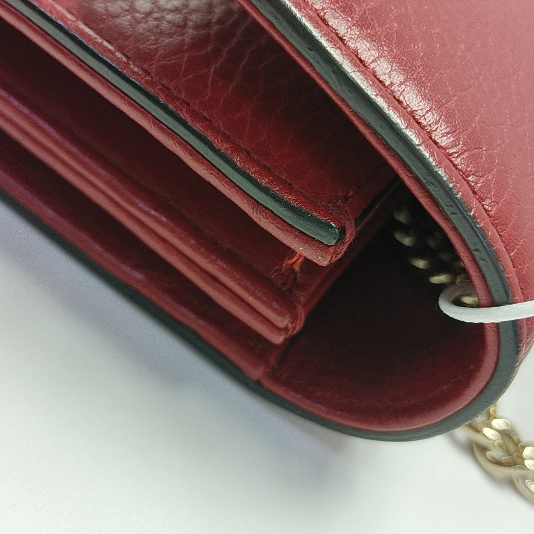Interlocking G Small Calfskin Red