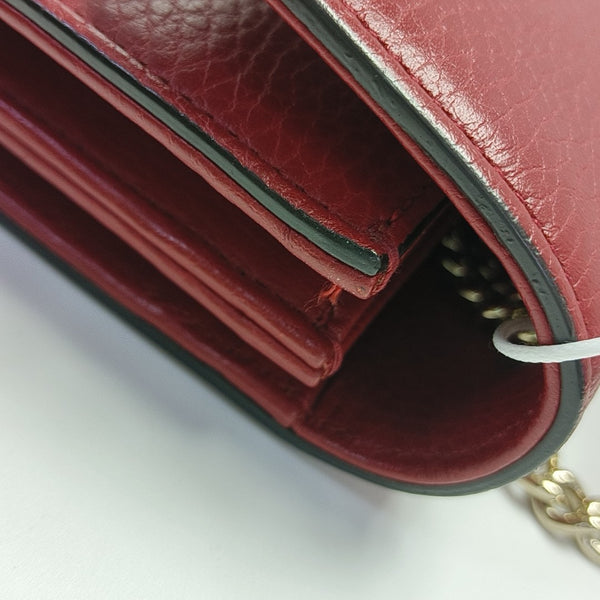 Interlocking G Small Calfskin Red
