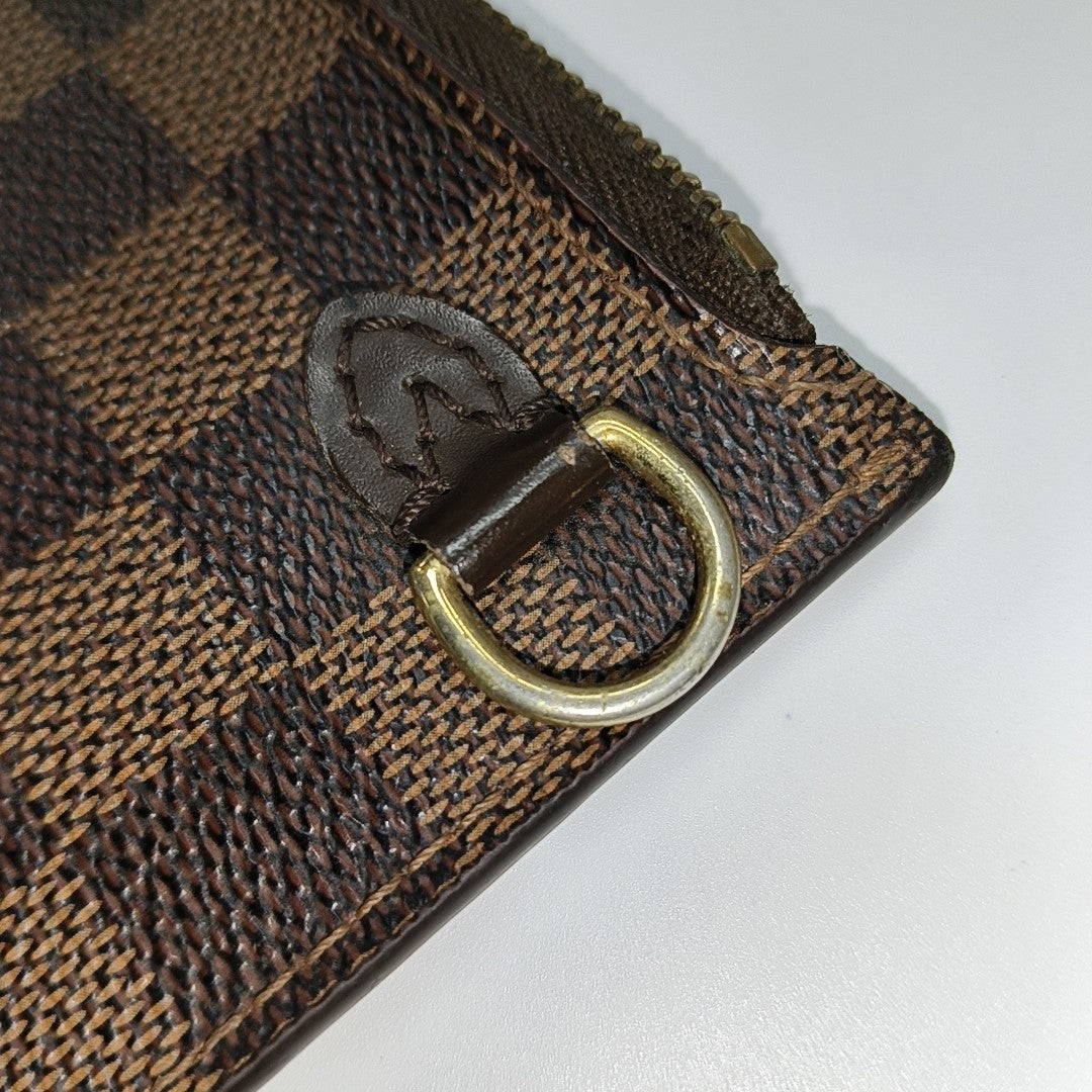 Damier Ebene Coated Canvas Clutch Brown