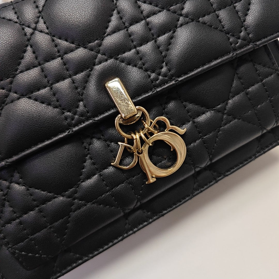 Lady Dior Small Cannage Lambskin Black