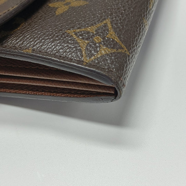 PORTE MONNAIE Monogram Coated Canvas Brown Wallet