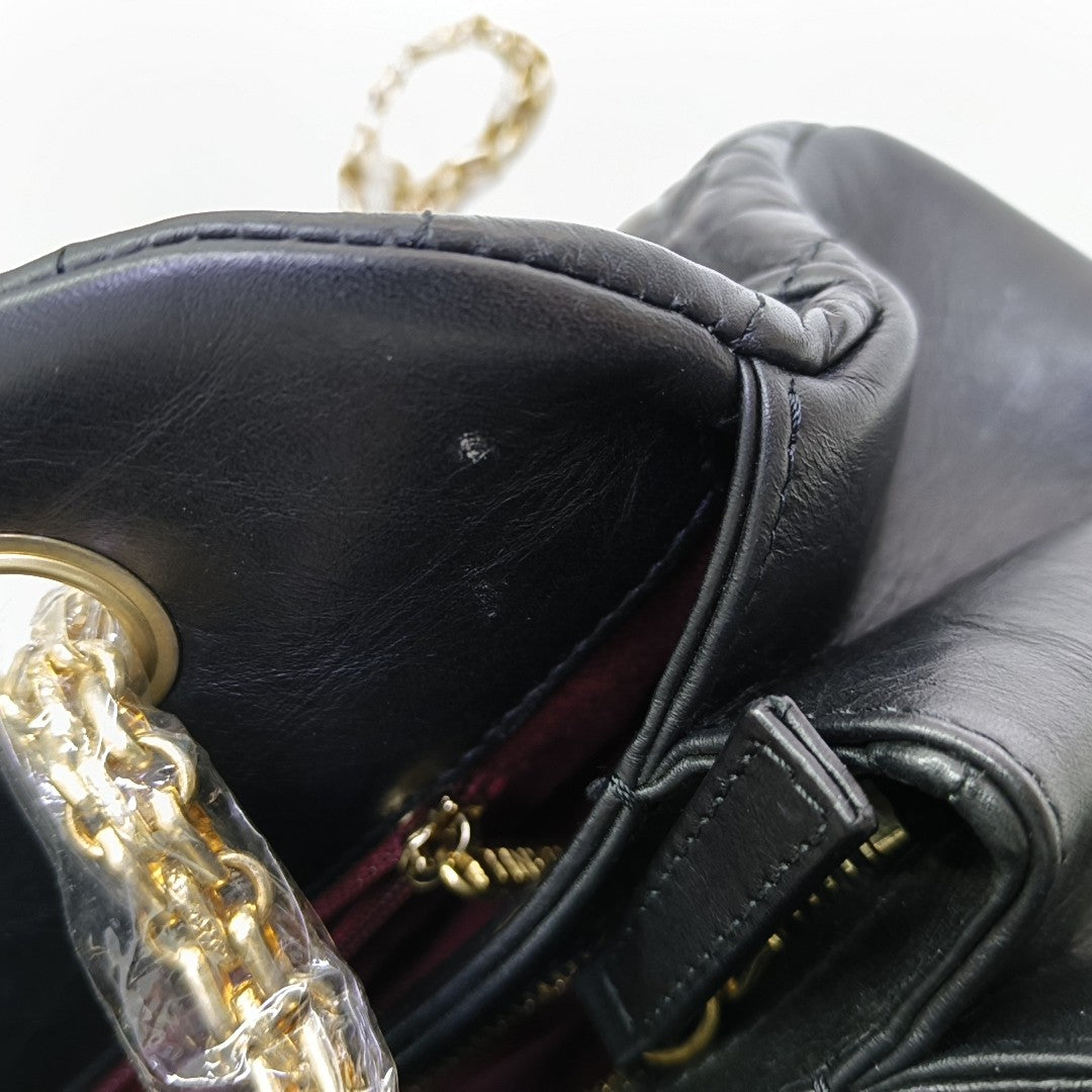 JUST MADEMOISELLE Medium Quilted Calfskin Black