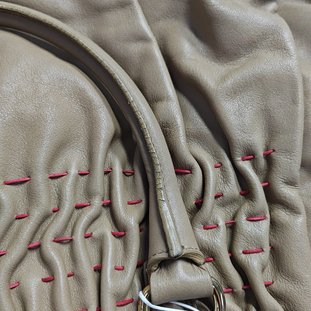 Quilted Calfskin Tote Bag Beige