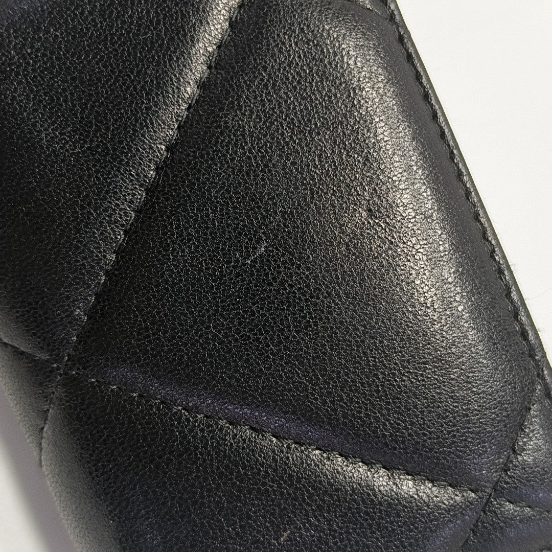CHANEL 19 Small Quilted Lambskin Black Coin Purse