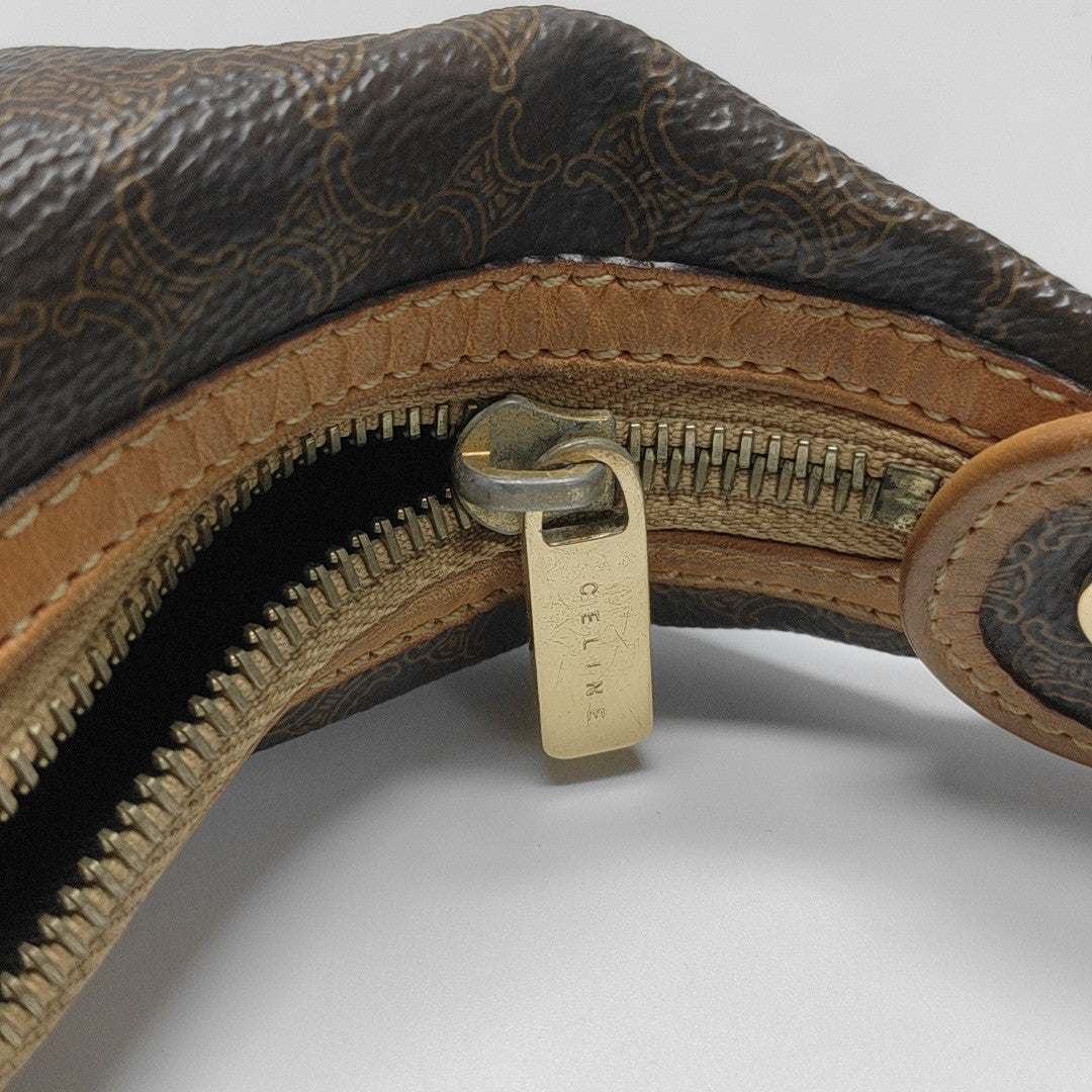 Coated Canvas Top Handle Bag Brown