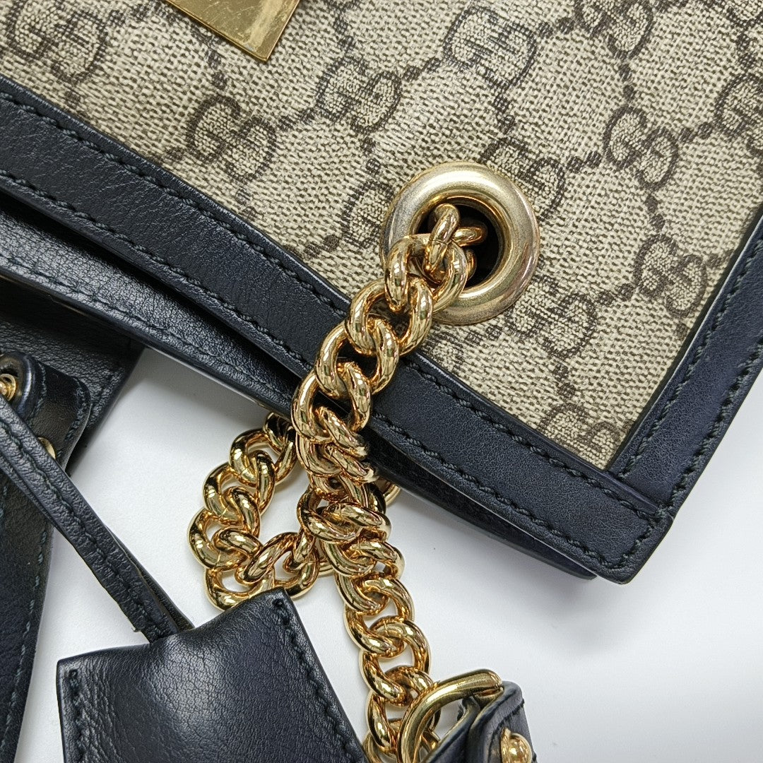 Padlock Small Monogram Coated Canvas Beige