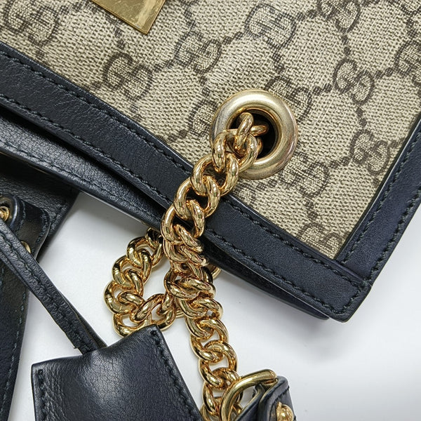 Padlock Small Monogram Coated Canvas Beige