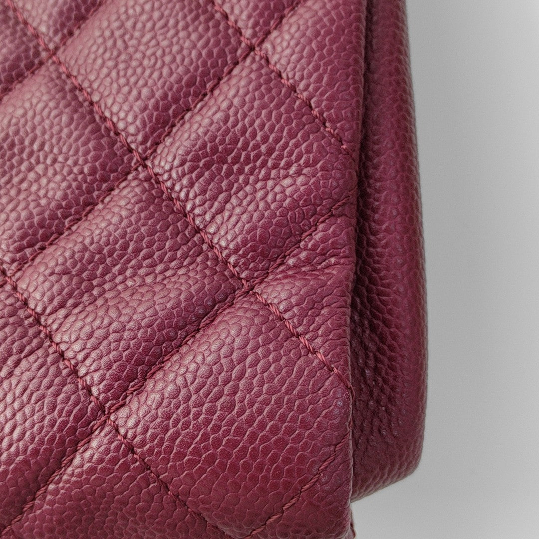 Quilted Leather Clutch Red