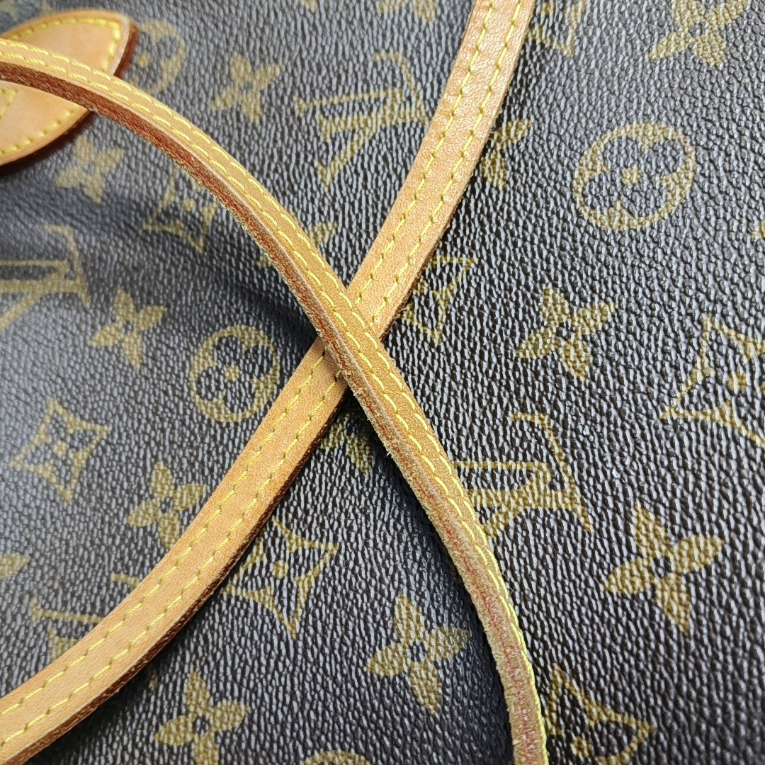 NEVERFULL MM Monogram Coated Canvas Brown
