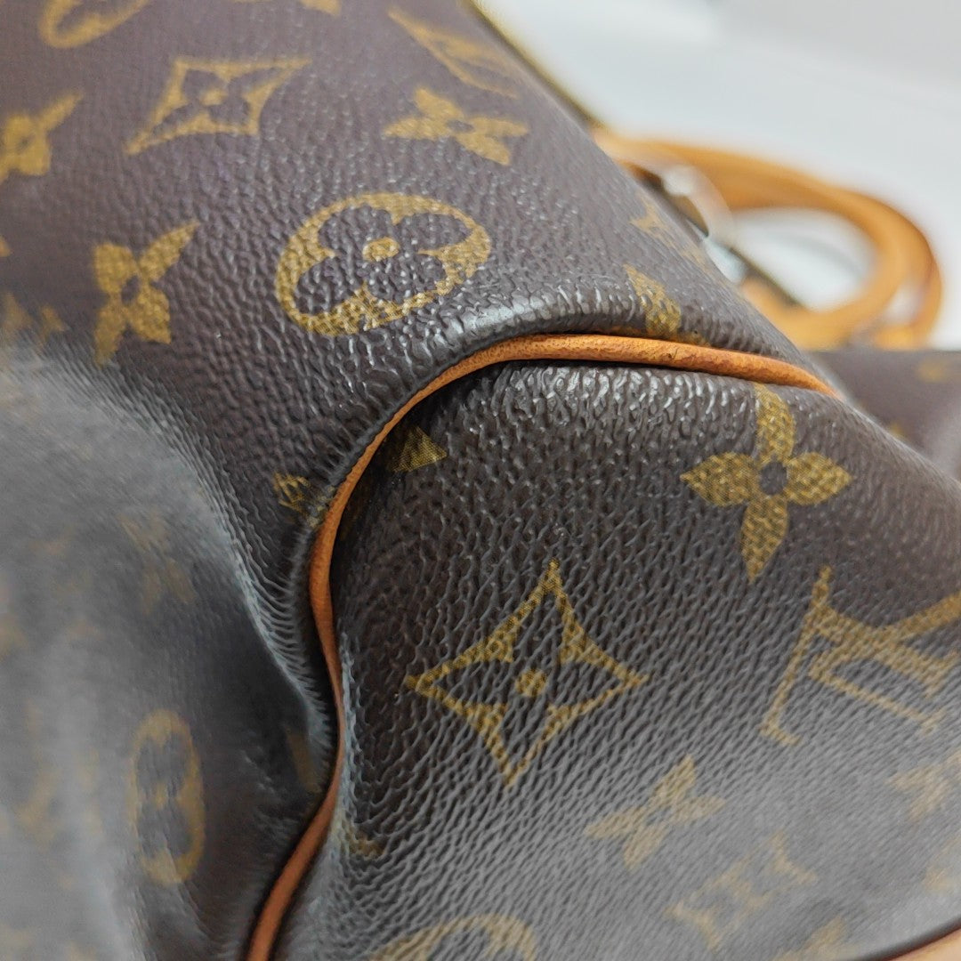 KEEPALL 50 Monogram Coated Canvas Brown