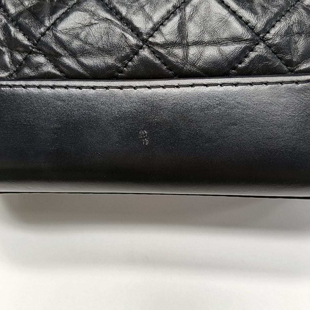 GABRIELLE Small Quilted Calfskin Black