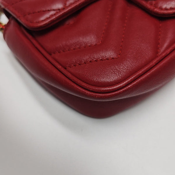 GG Marmont Mini Quilted Calfskin Red