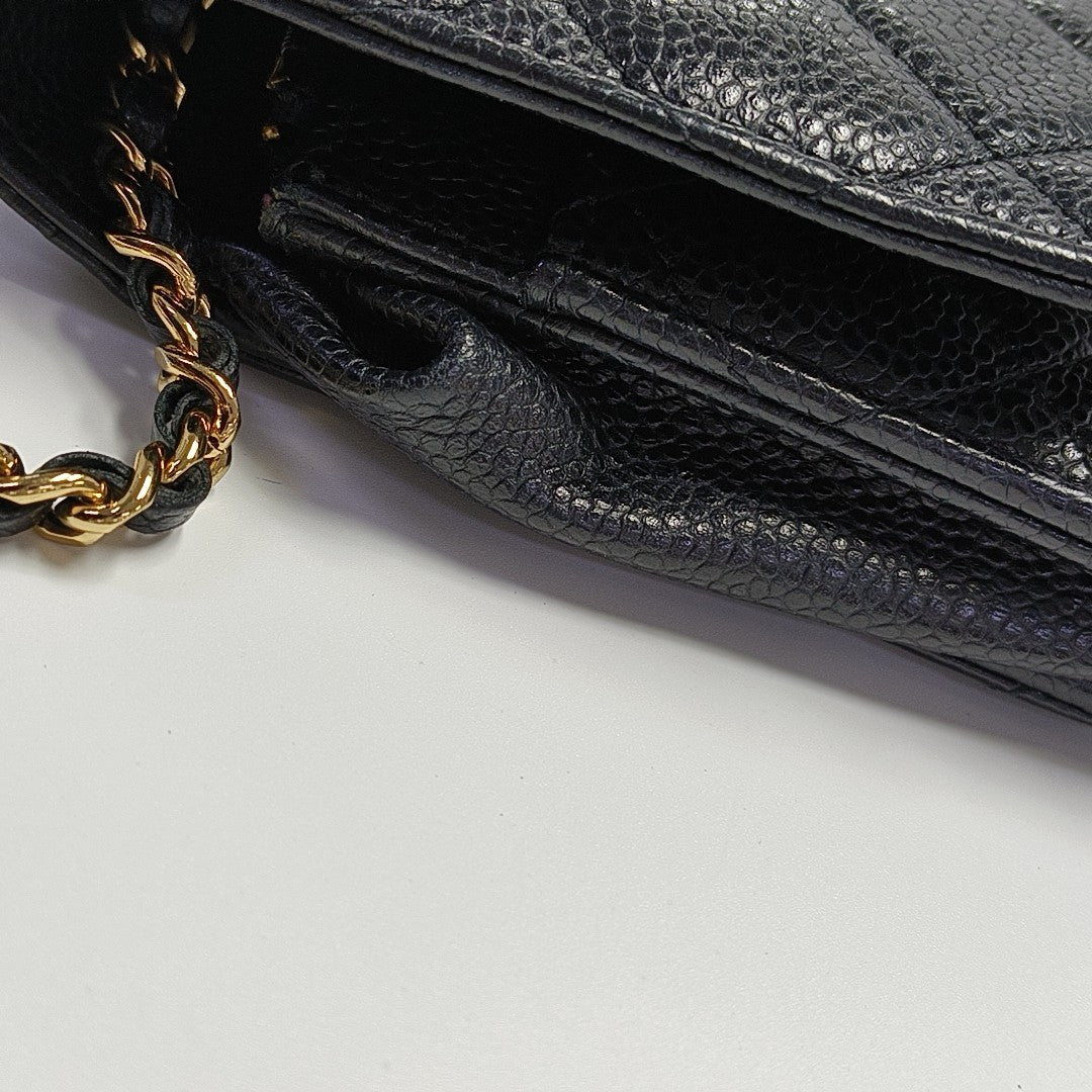 WOC Quilted Grained Calfskin Black