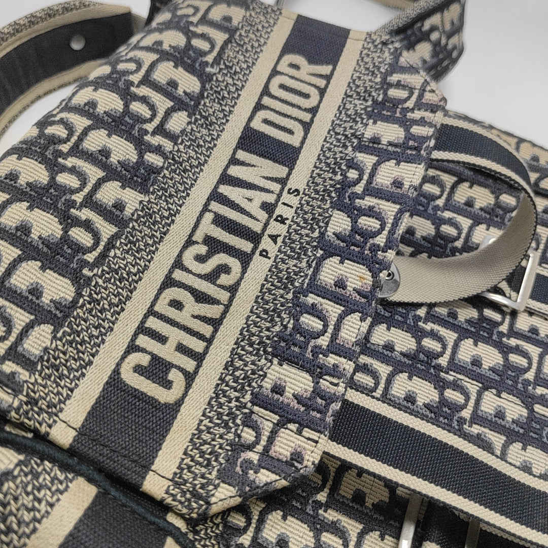 Oblique Canvas Backpack Blue