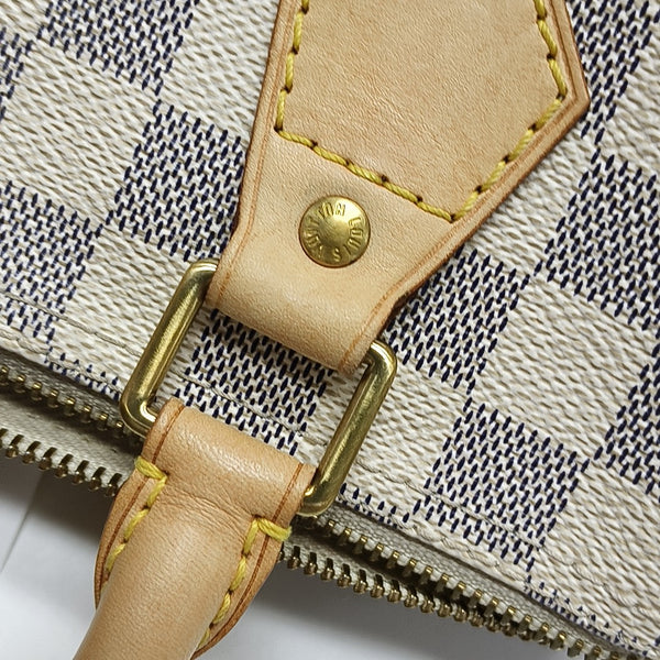 SPEEDY 25 Damier Azur Coated Canvas White