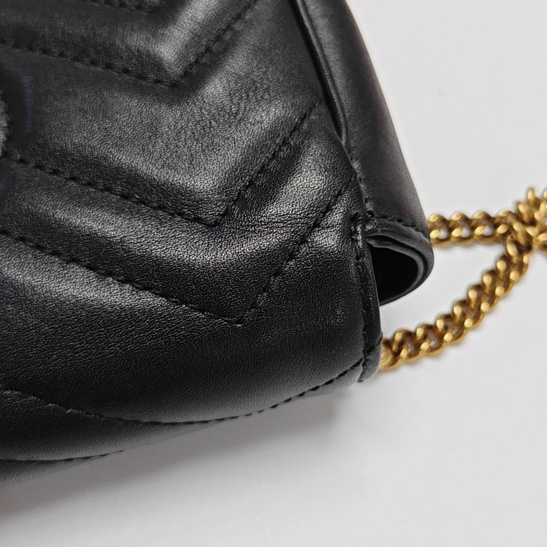 GG Marmont Mini Quilted Calfskin Black