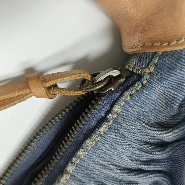 Denim Top Handle Bag Blue