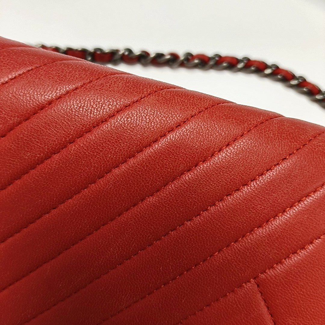 WOC Quilted Lambskin Red
