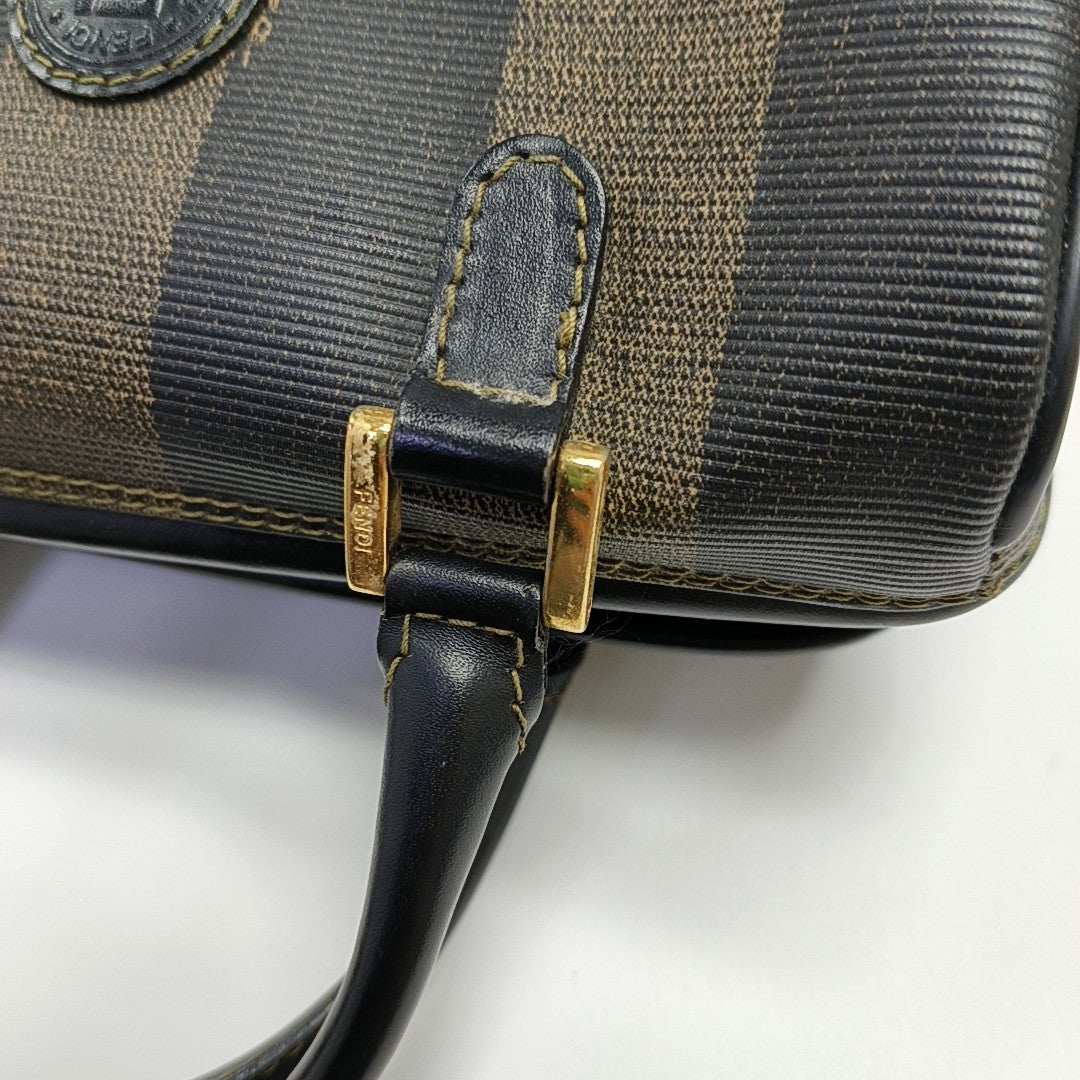 Coated Canvas Shoulder Bag Brown